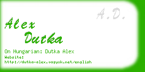 alex dutka business card